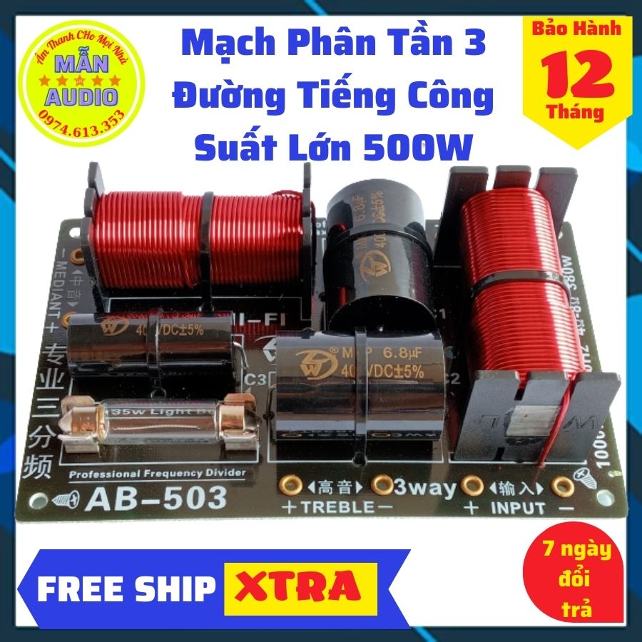 Mạch phân tần loa 3 đường tiếng công suất lớn nhập khẩu AB-530, phân tần loa kéo, giá 1 mạch