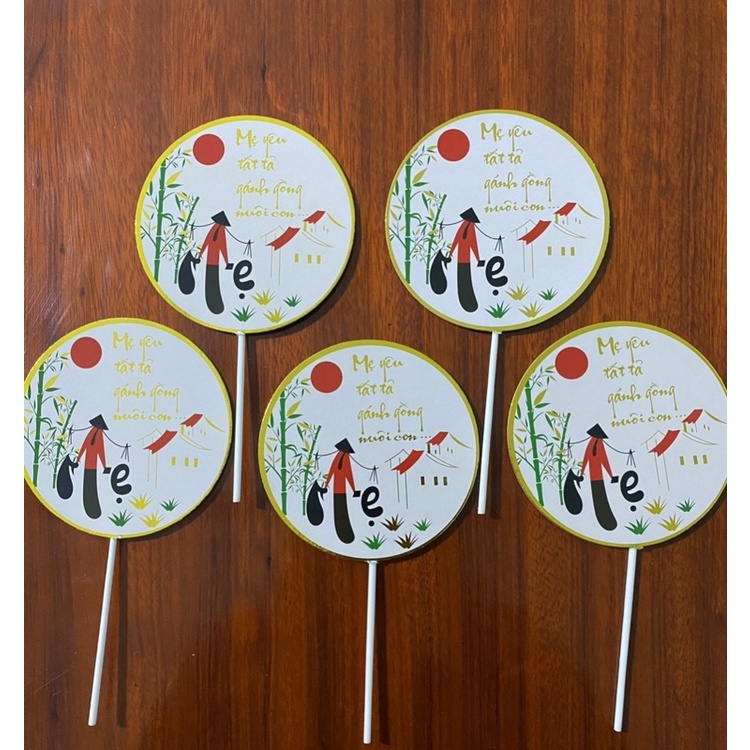 Combo 2 set cắm về mẹ trang trí bánh ( set 5 que )