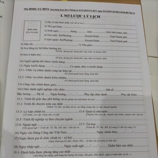Lý lịch viên chức (combo 10 quyển)
