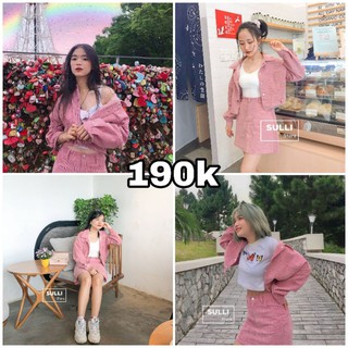 Set vest hồng kèm ảnh feeback thật