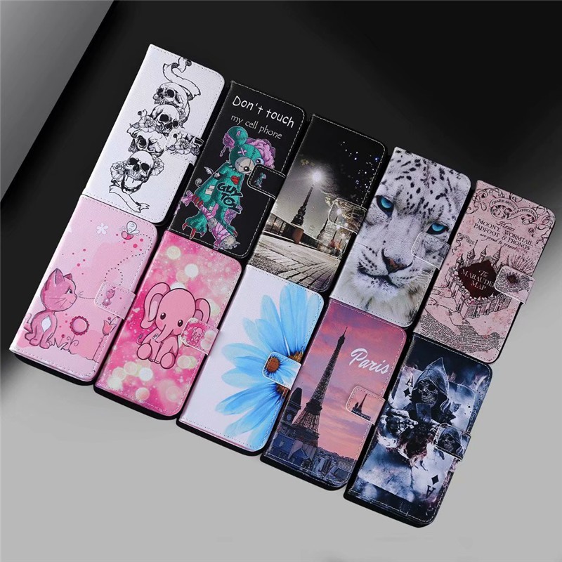 Bao Da Điện Thoại Huawei P8 P10 P20 Nova 3e P30 Pro P9 Lite Mini Vẽ Hình Phong Cảnh Sáng Tạo Ốp