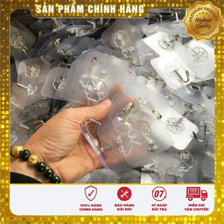 Bán Sỉ Set Móc Treo Trong Suốt Dán Tường Chất Lượng Loại 1 T10 (Max 10Kg)