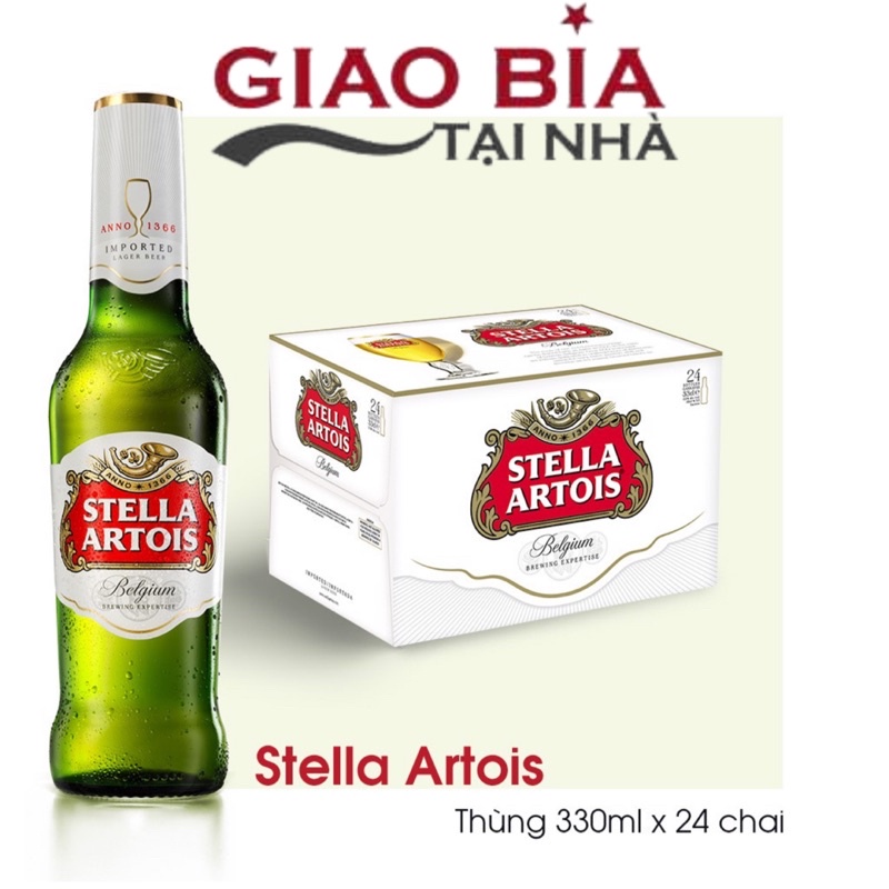 Bia Stella Artois Thùng 24 Chai 330ml Nhập Khẩu Chính Hãng
