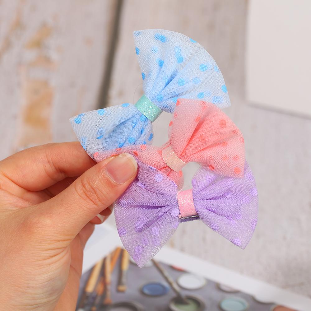 Set 5 Kẹp Tóc Họa Tiết Caro Dễ Thương Cho Bé Gái