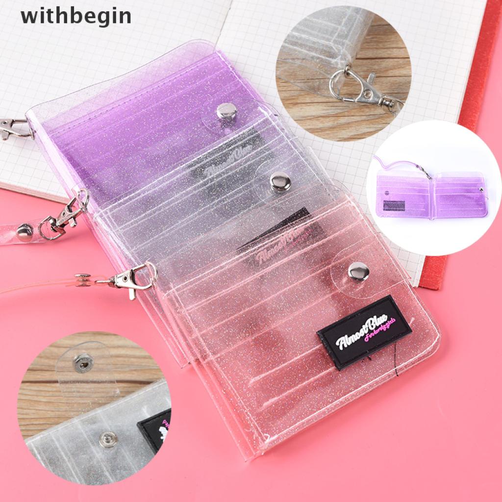 Ví đựng thẻ tiền dáng ngắn mini bằng PVC trong suốt thời trang dành cho nữ