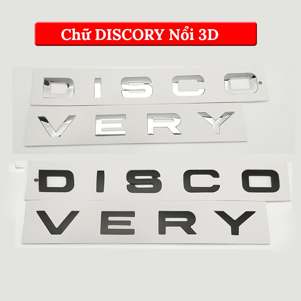 Chữ DISCOVERY Nổi 3D Trang Trí Ô Tô – Có Sẵn Keo Dán 3M