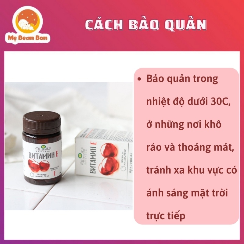Vitamin E đỏ 400mg (30v), Nga chống lão hóa, ổn định nội tiết cho phụ nữ từ 12 tuổi trở lên