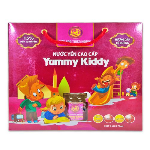 Yến sào thiên hoàng yummy kiddy cao cấp cho bé yêu tăng cường sức khoẻ ( 15% yến tự nhiên hôp 6 hủ 70ml ) | BigBuy360 - bigbuy360.vn