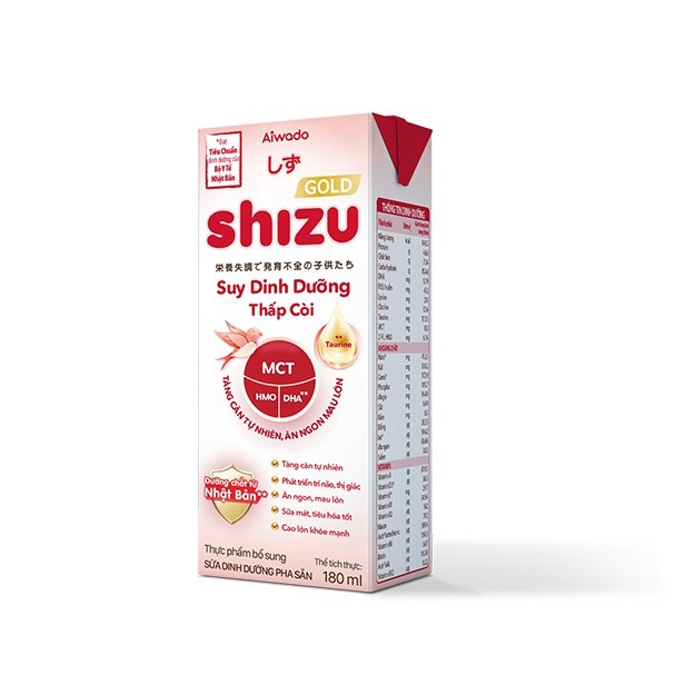 Sữa Bột Pha Sẵn Aiwado Shizu Gold Suy Dinh Dưỡng Thấp Còi Thùng 48 Hộp 110ml