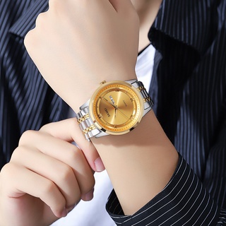 Đồng Hồ Quartz Nam Dây Thép Không Gỉ Mạ Vàng Chống Thấm Nước SKMEI 1870