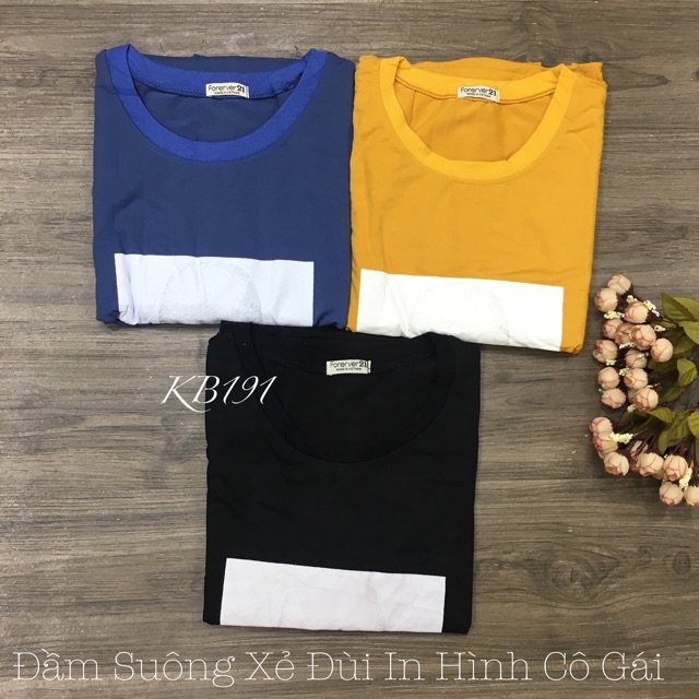 Đầm Suông Xẻ Đùi In Hình Cô Gái - Hàng Đẹp Dài 1m - VN15