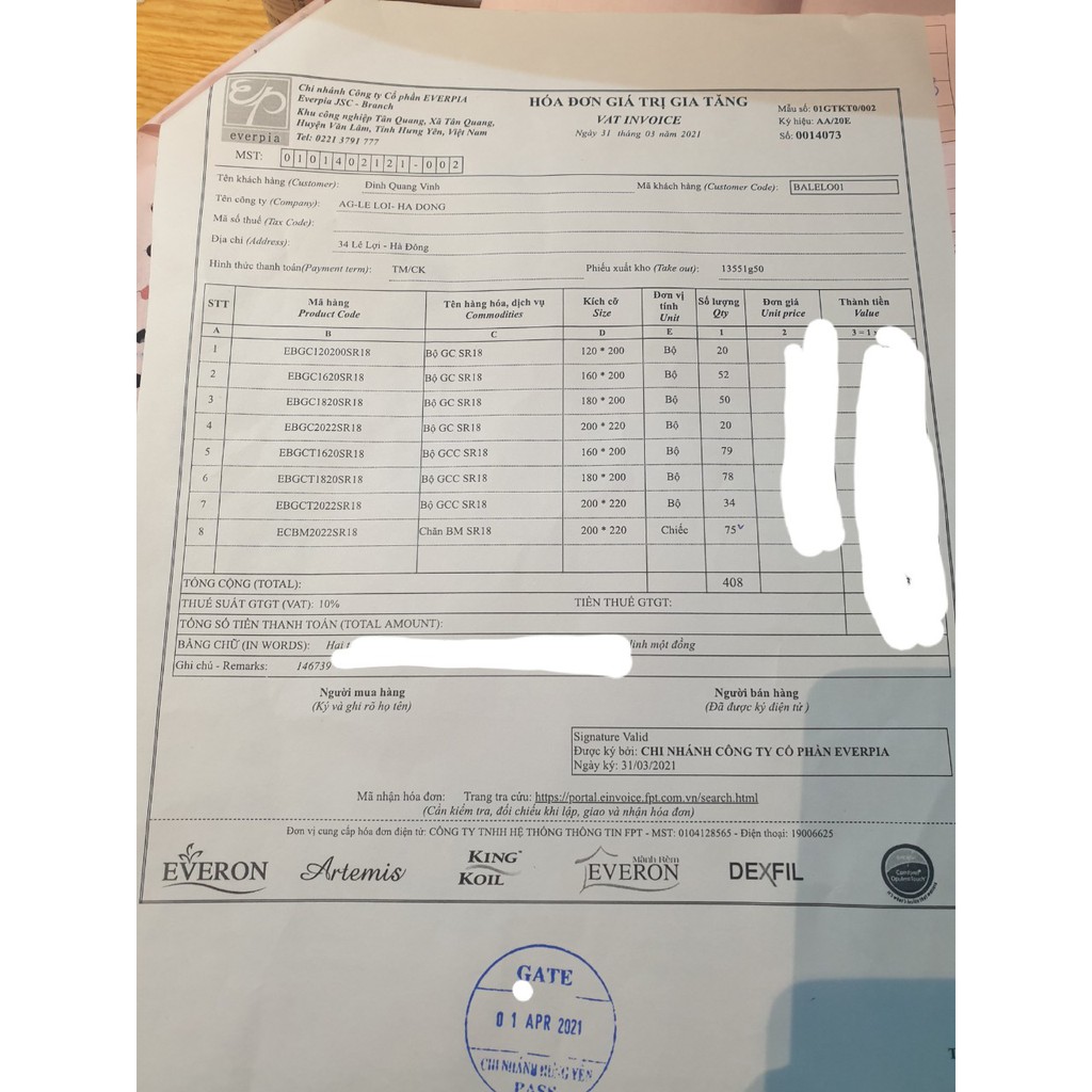 Bộ ga chun cotton Everon SR18