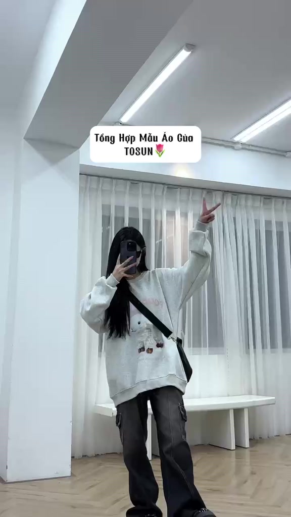 Áo sweater nỉ bông form rộng unisex xám tiêu nhiều hình dễ thương TOSUN S01 | BigBuy360 - bigbuy360.vn