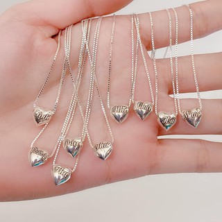 Dây chuyền mặt tim phồng khắc tên riêng chuẩn bạc ta