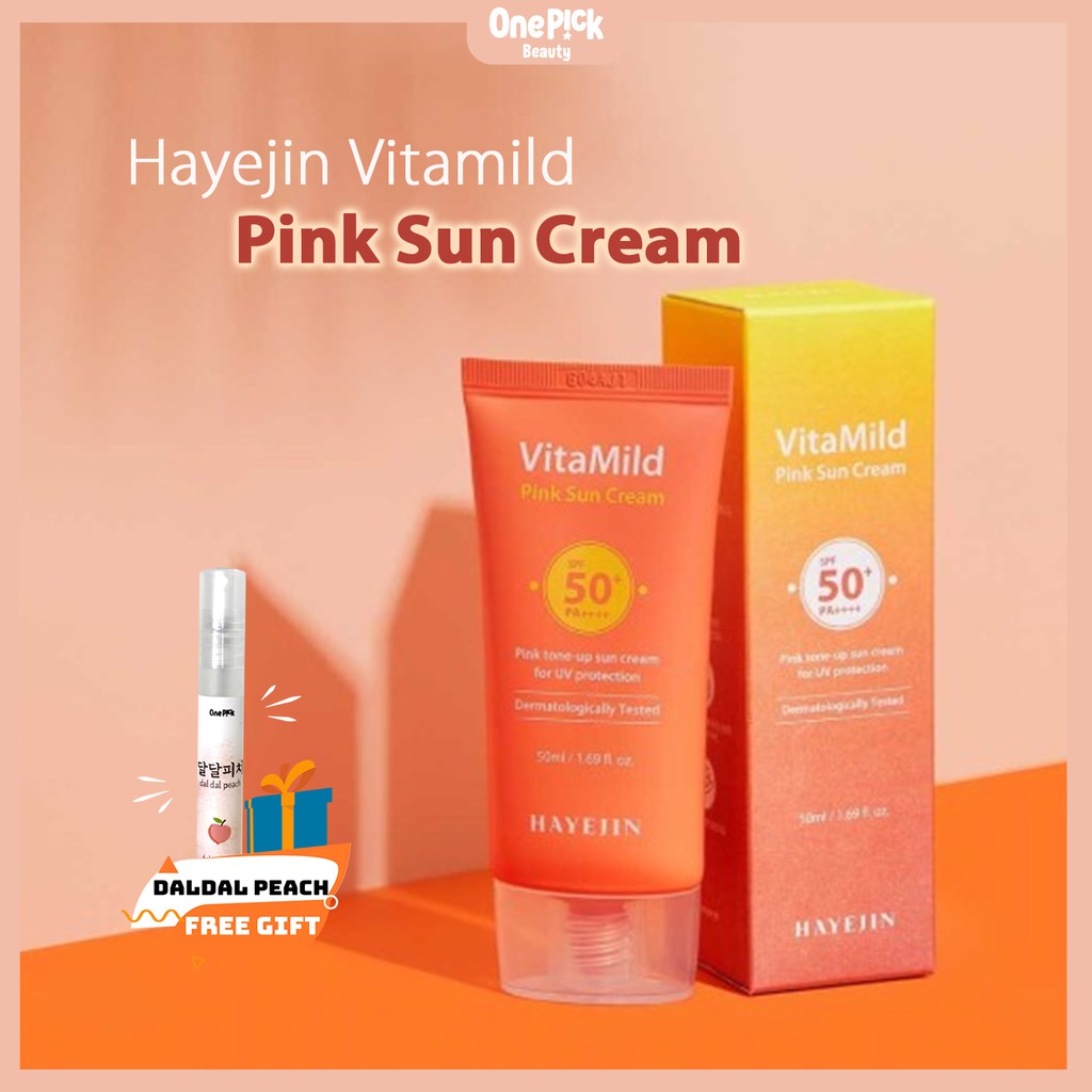 Kem chống nắng Hayejin Vitamild SPF50+ PA++++ 50ml nâng tone da dưỡng ẩm và làm dịu da nhạy cảm với 9 loại vitamin