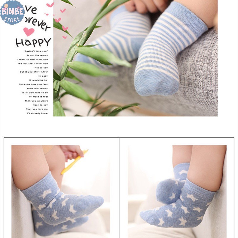 Tất lưới cho bé,Set 5 đôi vớ cho bé trai bé gái từ 0-5 Tuổi