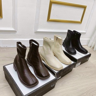 Boot Da Nữ- Bốt Cao Cổ Lửng hoạ tiết Vintage của Sean