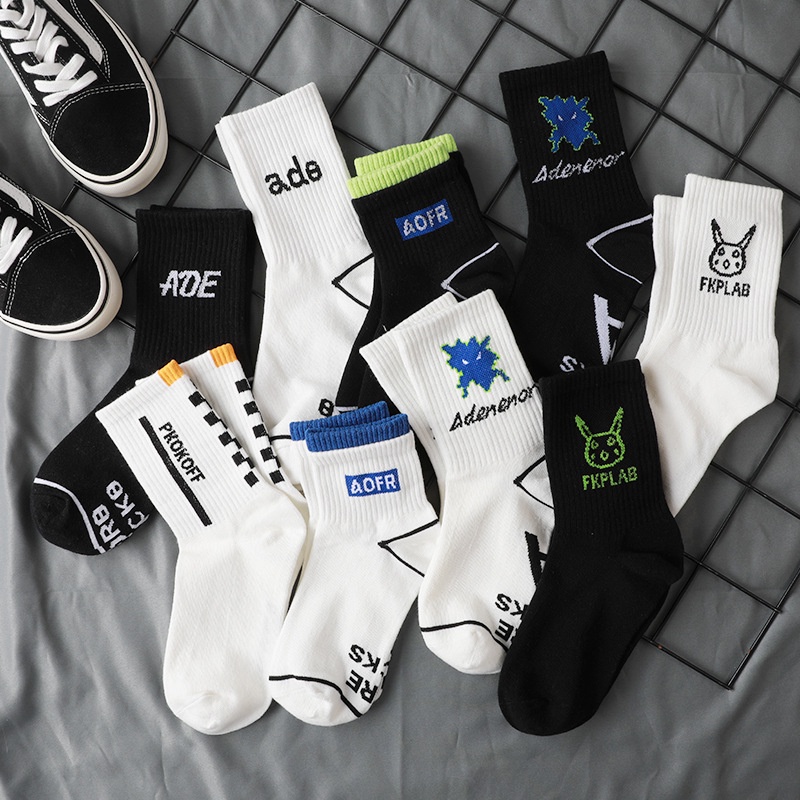 WAFNHA D546 Tất Unisex In Chữ