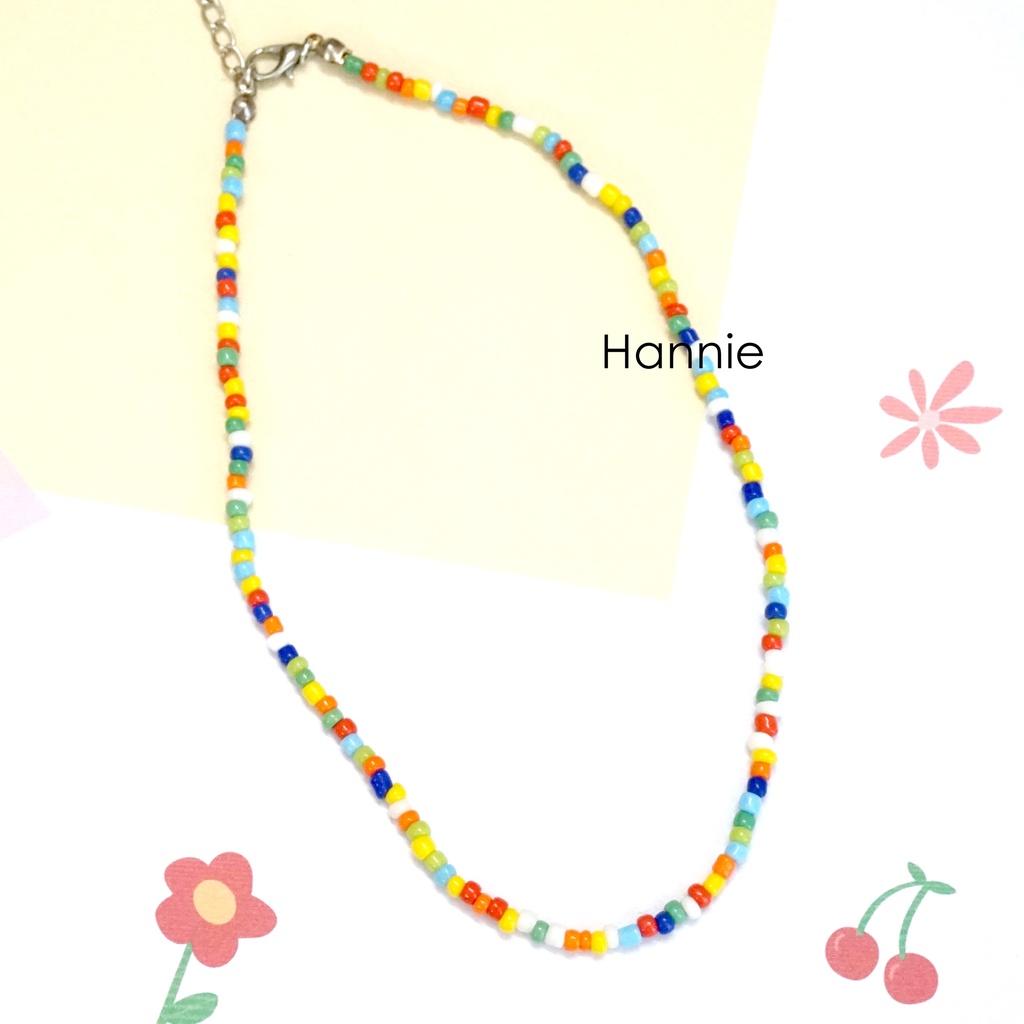 Set hạt cườm nhựa mix handmade - Combo vòng cổ vòng tay nhẫn dành cho nam nữ đơn giản