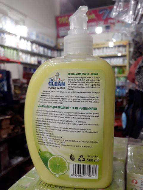 Sữa Rửa Tay Dr. Clean - Chanh 500ml