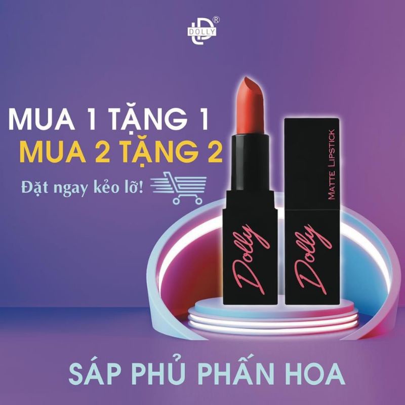 Set Son Sáp Phủ Phấn Dolly Không Chì Chỉ 229k Chọn Màu ( 1 Set Có 2 Thỏi Son Dolly)