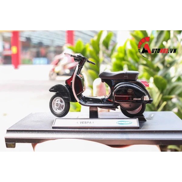 MÔ HÌNH XE VESPA PX 2016 BLACK 1:18 WELLY 6375