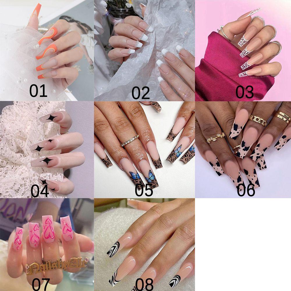 Hộp 24 Móng Tay Giả Múa Ba Lê Trang Trí Nghệ Thuật