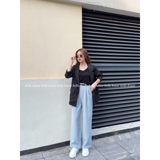 Quần suông cạp cao