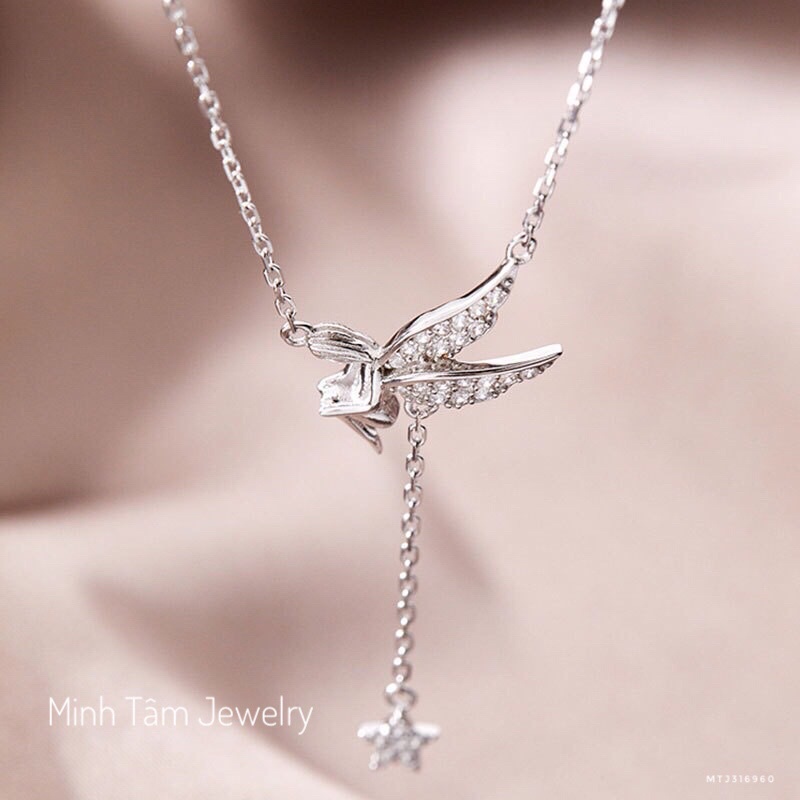 Dây chuyền bạc mặt công chúa Bella,Vòng cổ bạc mặt thiên thần Bella bạc 925 xi kim-Minh Tâm Jewelry