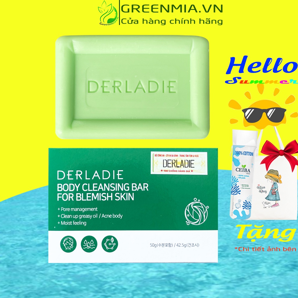 Xà Bông Giảm Mụn Lưng Soap Xà Phòng Giảm Mụn Body Ngực Cơ Thể Sau 7 Ngày Derladie Body Cleansing Bar For Blemish Skin