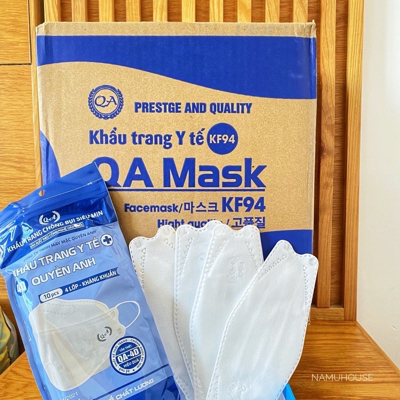 (1 Thùng 300c) Khẩu trang KF94 4D-Vải đẹp không gây kích ứng da Quyền anh