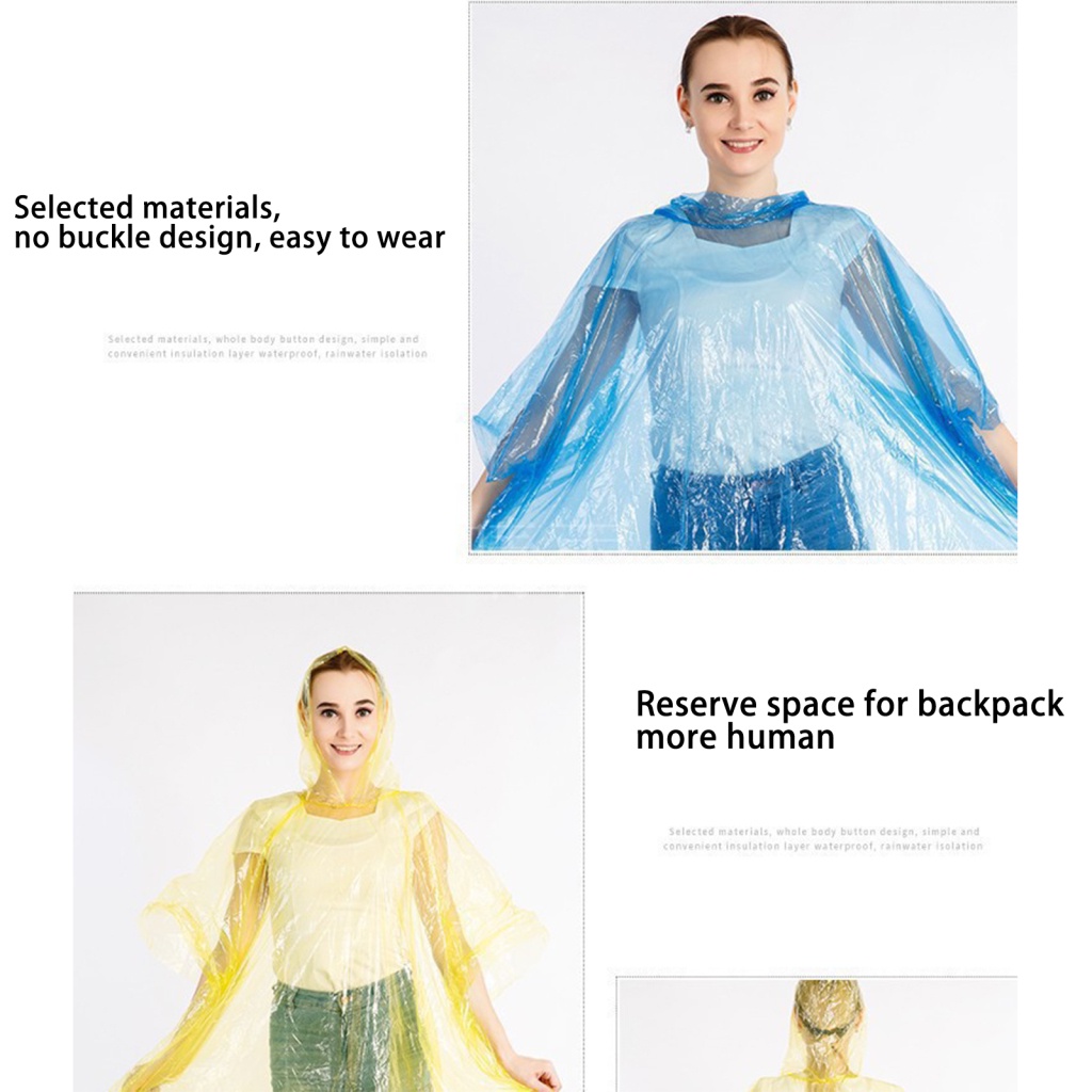 Áo Mưa Khẩn Cấp Bằng PVC Bền Thiết Kế Quả Bóng Độc Đáo Chống Nước Dùng Một Lần Cho Hoạt Động Ngoài