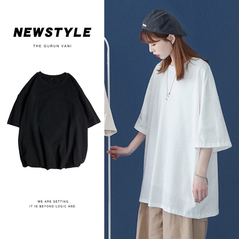 Áo thun IFNICEFUTURE bằng cotton màu trơn tay ngắn dáng rộng thời trang cho nam nữ