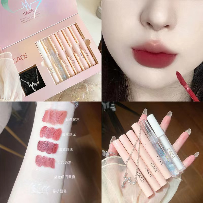 Bộ Son Kem Lì Kèm Kem Dưỡng Môi Trang Điểm Dự Tiệc