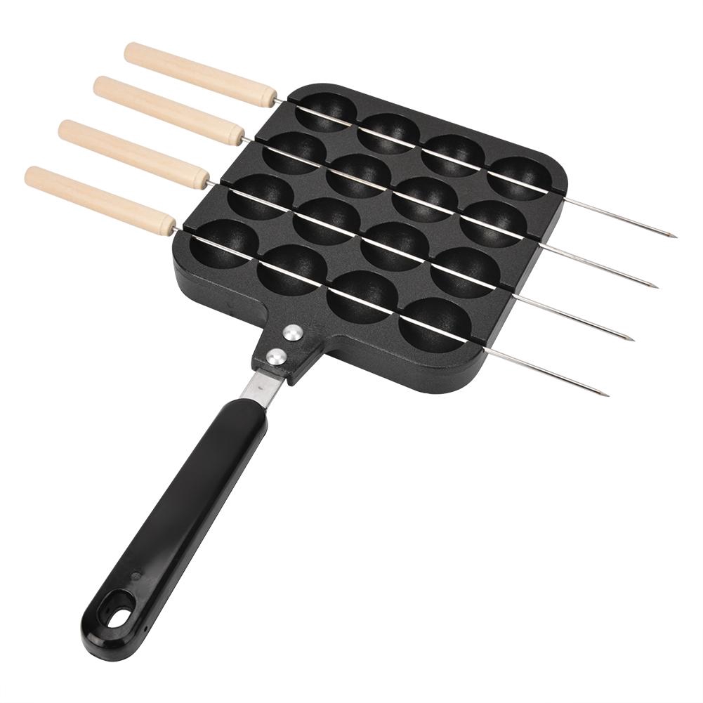 Khuôn nướng bánh Takoyaki 16 lỗ chống dính và 4 que xiên