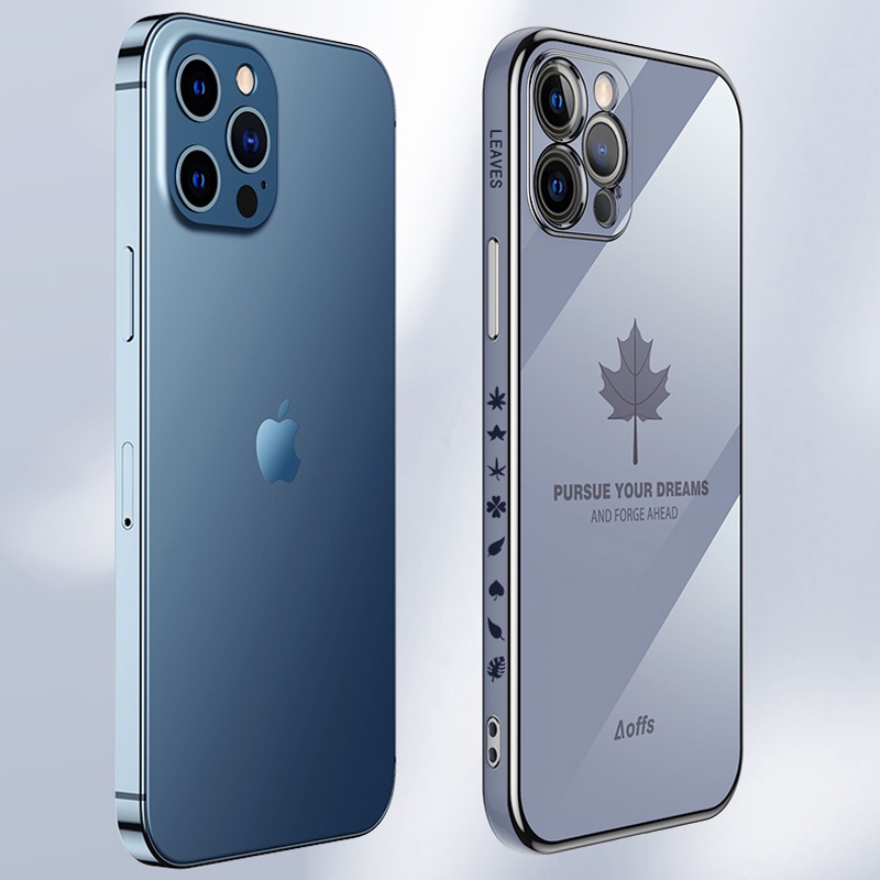 Ốp điện thoại KOOSUK silicone dẻo mạ bóng lá phong cho Samsung Galaxy A51 A71 A31 A21S A12 M12 A11 M11 A02S M02S A03S