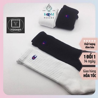 Tất Vớ thể thao Champion - Hàng Xuất Khẩu <freesz chân nanm nữ 2 màu trắng đen>