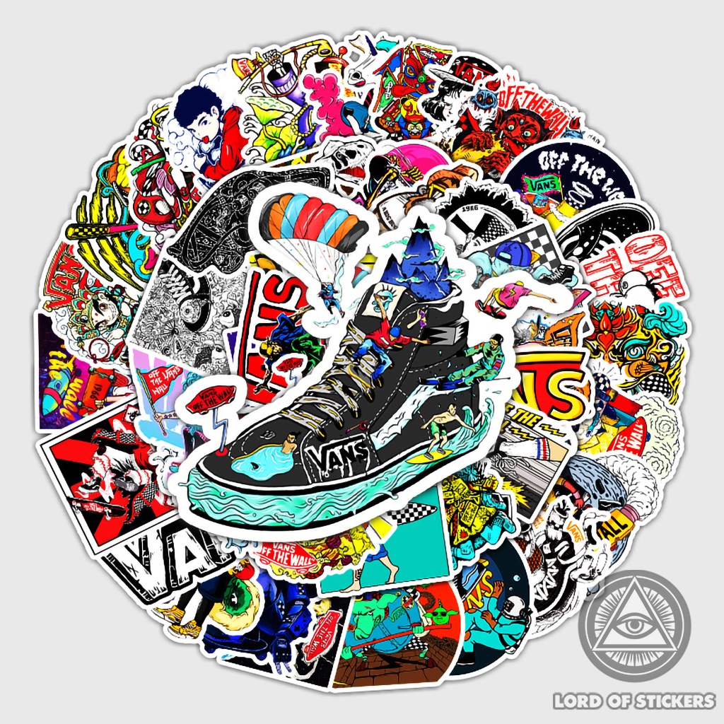 Set 52 Hình Dán Vans Off The Wall Graffiti Sticker Sneaker Chống Thấm Nước Dán Mũ Nón Bảo Hiểm, Laptop, Ván Trượt, Vali