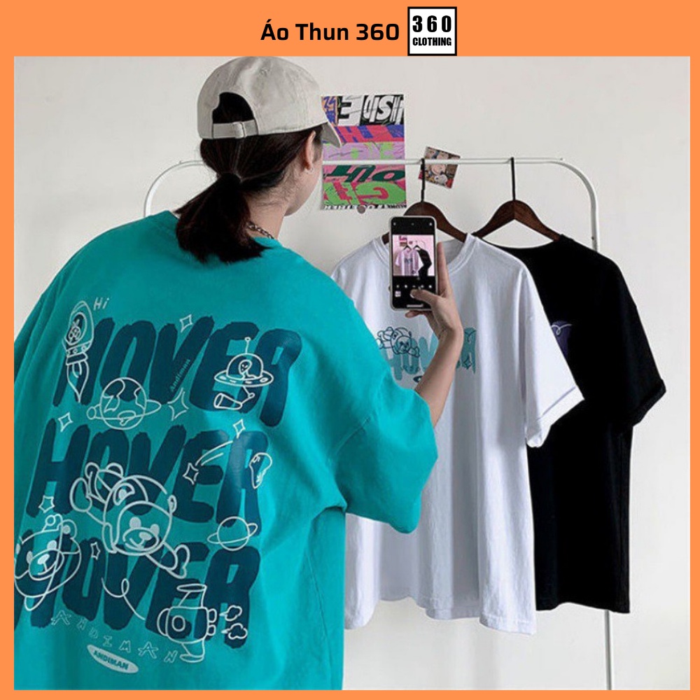 Áo thun nam nữ form rộng Hover cotton 3 màu siêu hót dáng unisex oversize tay lỡ tee phông phong cách ulzzang