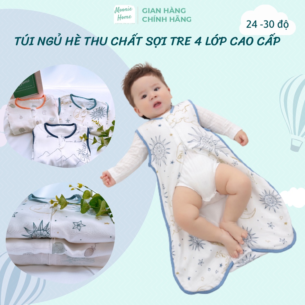 [SỢI TRE 4 LỚP] Túi Ngủ Cho Bé - Túi Ngủ Trẻ Em Hè Thu Mềm Mát Kiểu Dáng Ba Lỗ