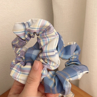 Set 4 sợi dây buộc tóc vải Caro Scrunchie handmade cột tóc bé gái (màu ngẫu nhiên)