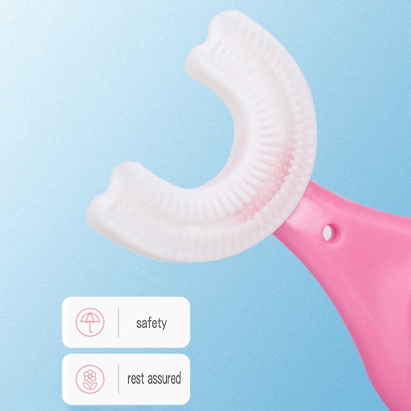 Bàn chải đánh răng hình chữ u chăm sóc răng miệng cho trẻ 2-12 tuổi