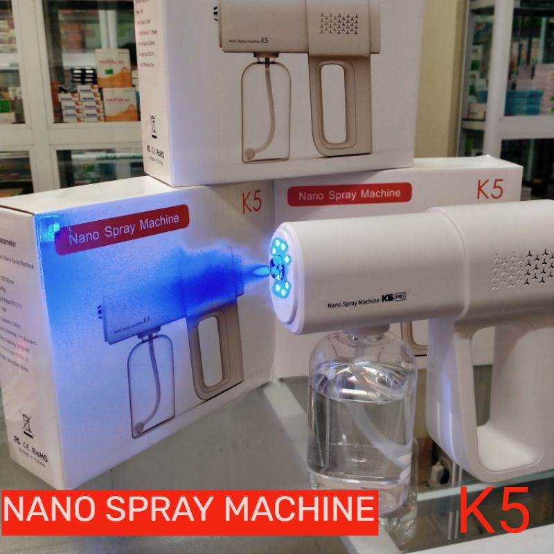 Súng phun khử khuẩn Nano SPRAY MACHINE K5 8 MẮT, Máy xịt khử khuẩn cầm tay [HÀNG CAO CẤP]