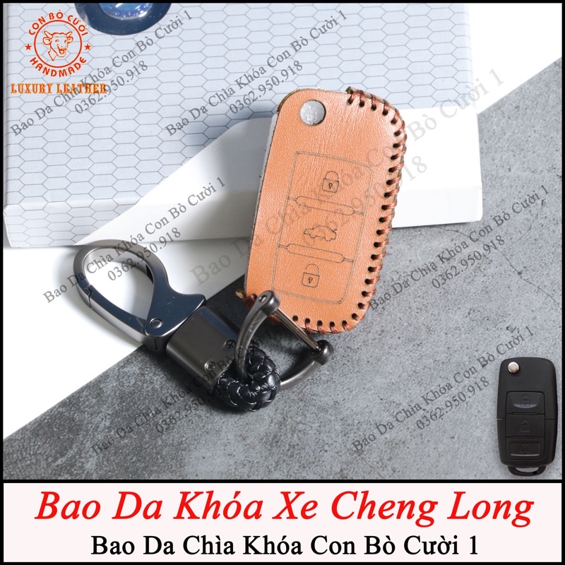 Bao Da Kenbo, ChengLong, Hyundai Cổ, Khoá Gập 3 Nút, Bao Da Chìa Khoá Da Bò Thật, Bảo Hành 2 Năm, Khắc Tên SĐT Chủ Xe