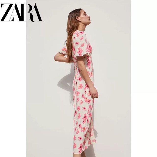 Đầm maxi ZaRA hoa chiffon vô cùng đẹp yêu kiều