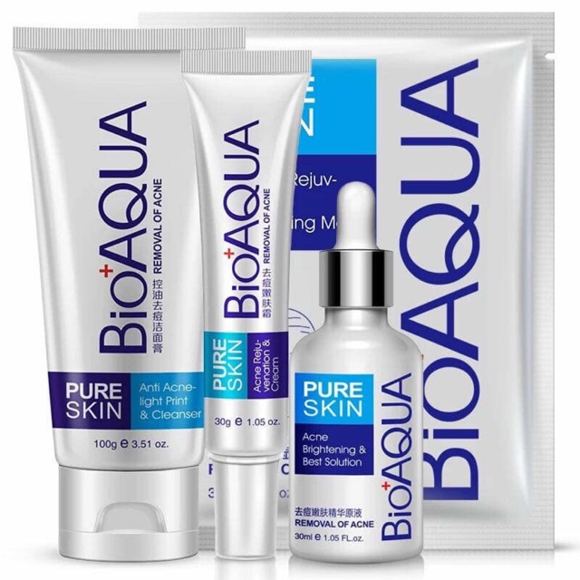 Combo Bộ 4 Món lành Mụn Bioaqua