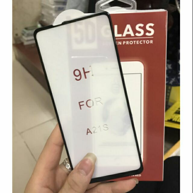 Kính cường lực full 5D xịn samsung A21s kèm phụ kiện dán