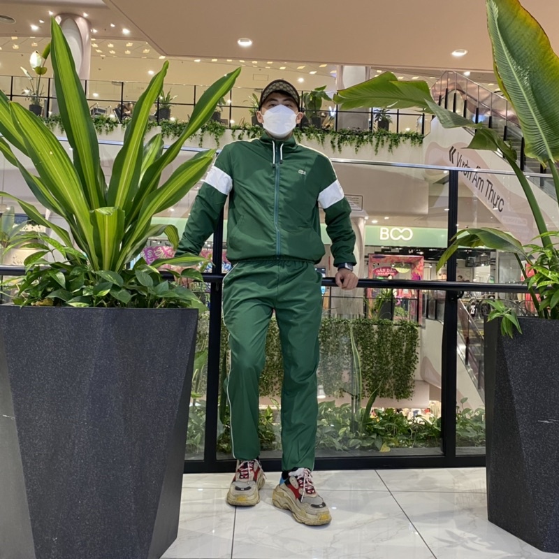 Bộ thể thao nam bộ gió thể thao nam lacoste quần áo gió thể thao