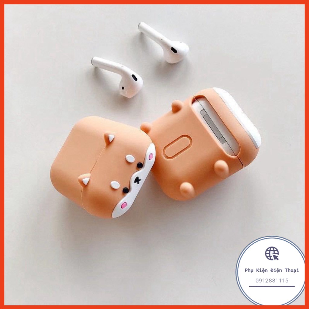 ✔️Case Vỏ Bọc Airpod 2 Đựng Tai Nghe Airpods 1 2 Pro chó Shiba nằm Chất Liệu Silicon Cao Cấp Cực Xinh (chó Corgi)