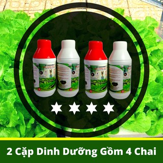 Combo 02 cặp Dung dịch thủy canh cho rau ăn lá Hydro Umart V 500ml gồm Part A và Part B